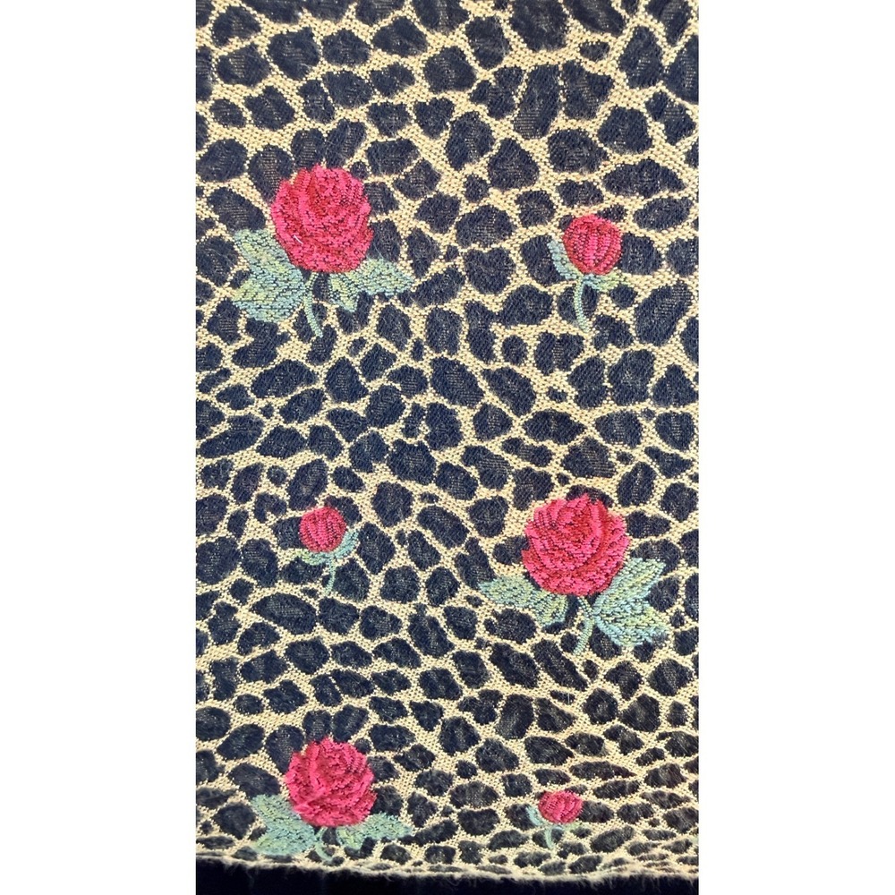 Cind E Original Vtg Leopard Rose Tapestry Tote Bag Animal Print Floral - Picture 13 of 16